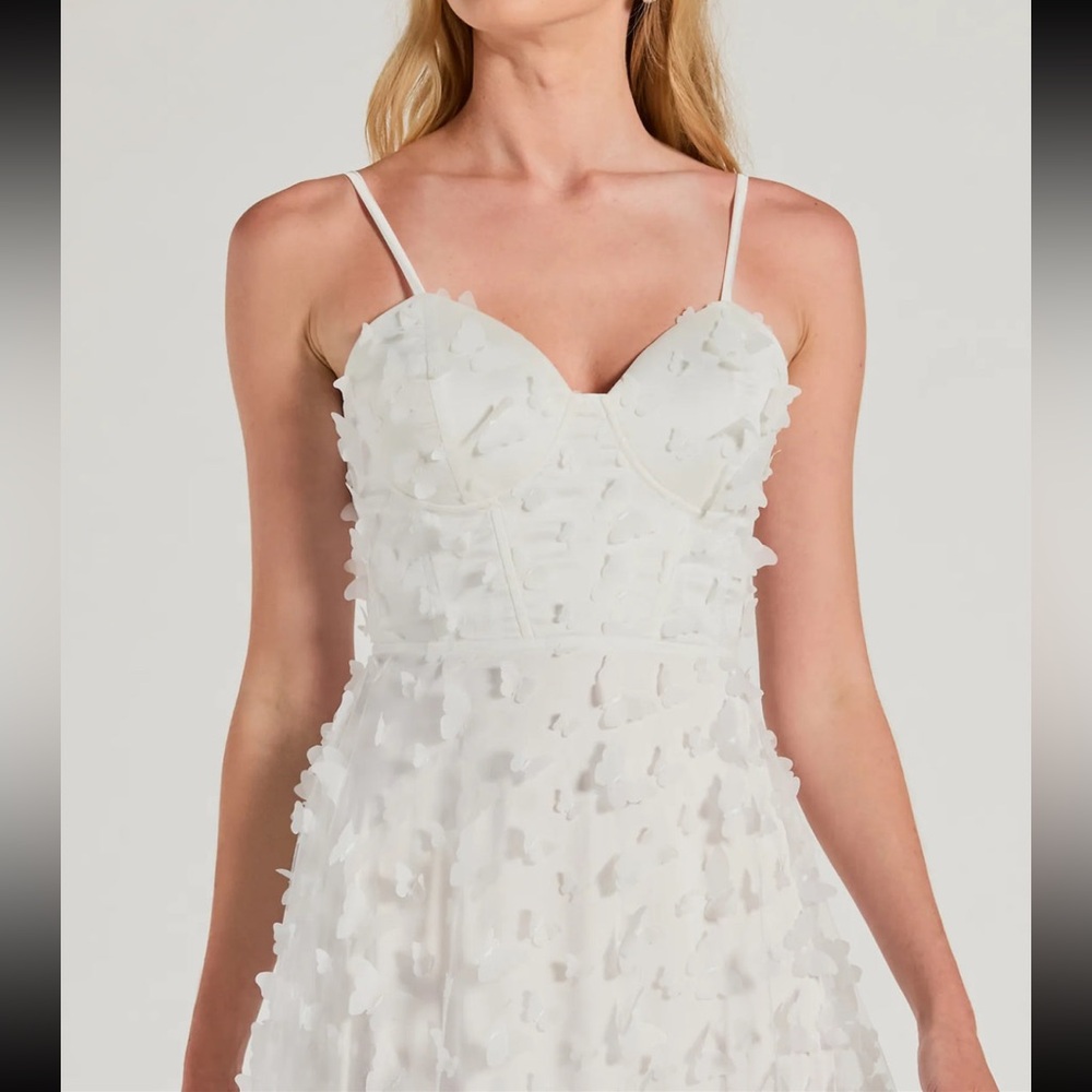 NWT 3D Butterfly Dress in White